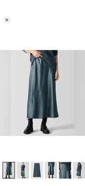 $278 Eileen Fisher long gray silk skirt Small